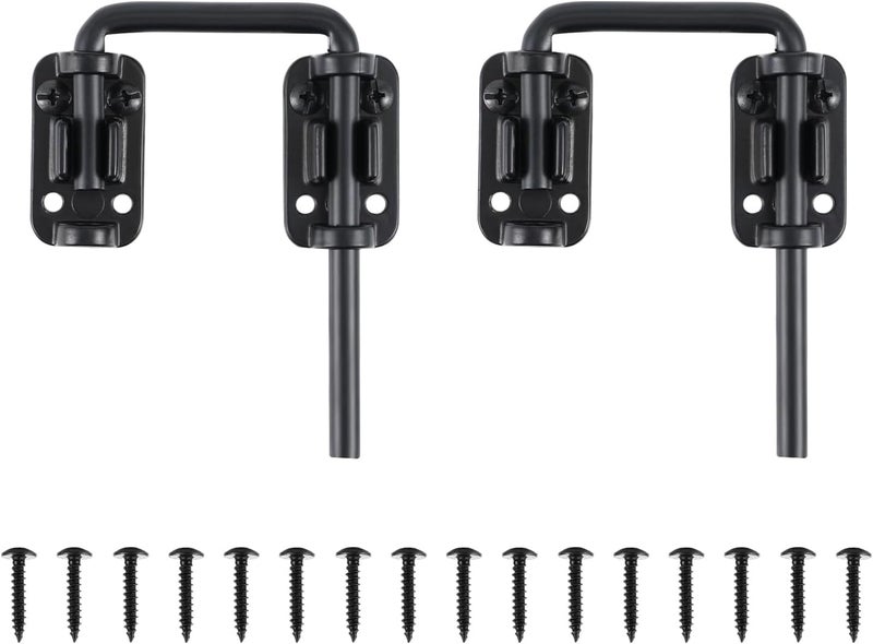 SUMBIN Patio Sliding Door Loop Lock with U Bolt Lock Adding Home Security and Additional Child-Safe Security Fit Patio French Door in Black Finish (2 Packs) - Image 1